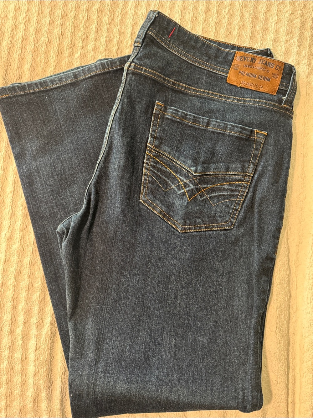 Seven7 Men’s Straight Jeans in Dark Blue Denim